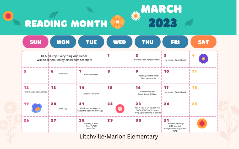 Reading month activities
