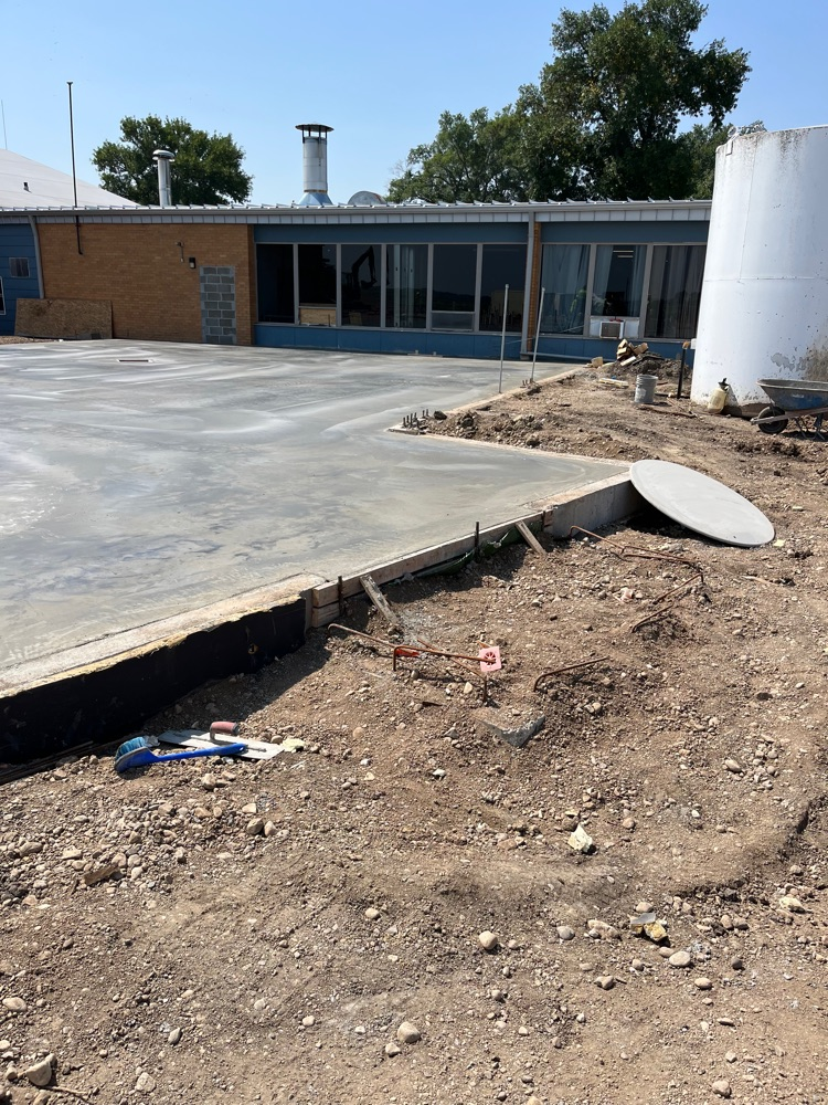 This is the concrete slab the will part of the new entrance 